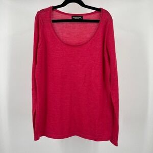 Brunella Gori Italian Designer Merino‎ Wool Knit Sweater Top Red Quiet Luxury L